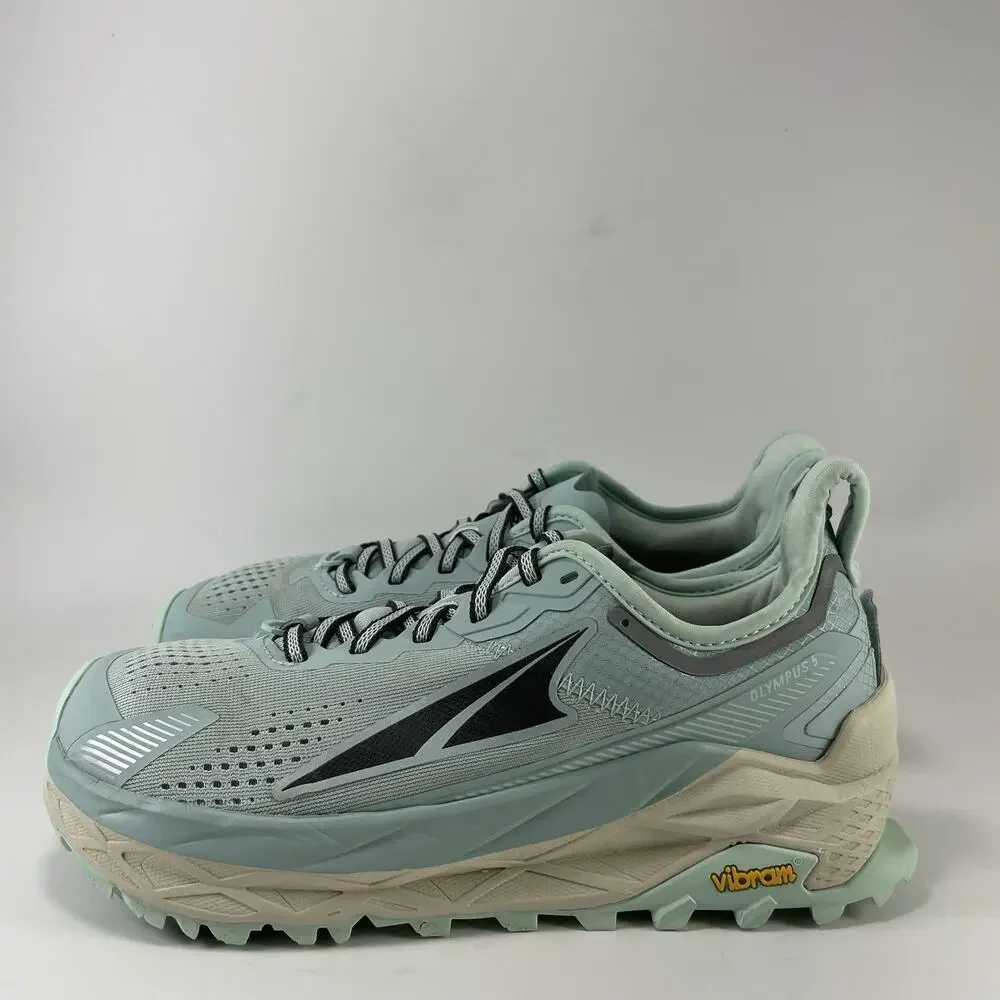 Altra Olympus 5 Trail Running Shoes Womens Size 8 Light Blue Vibram Megagrip